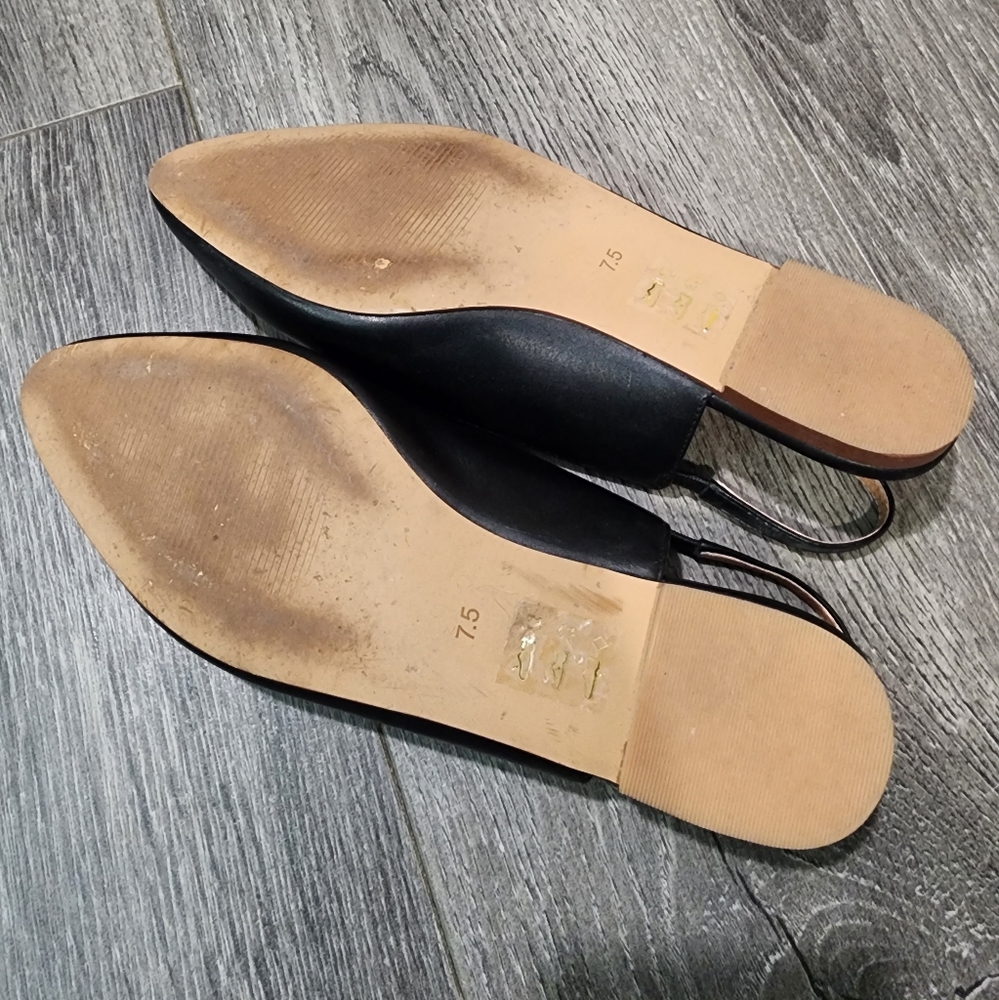 EUC Madewell Leather Slingback Flats - Picture 2 of 3
